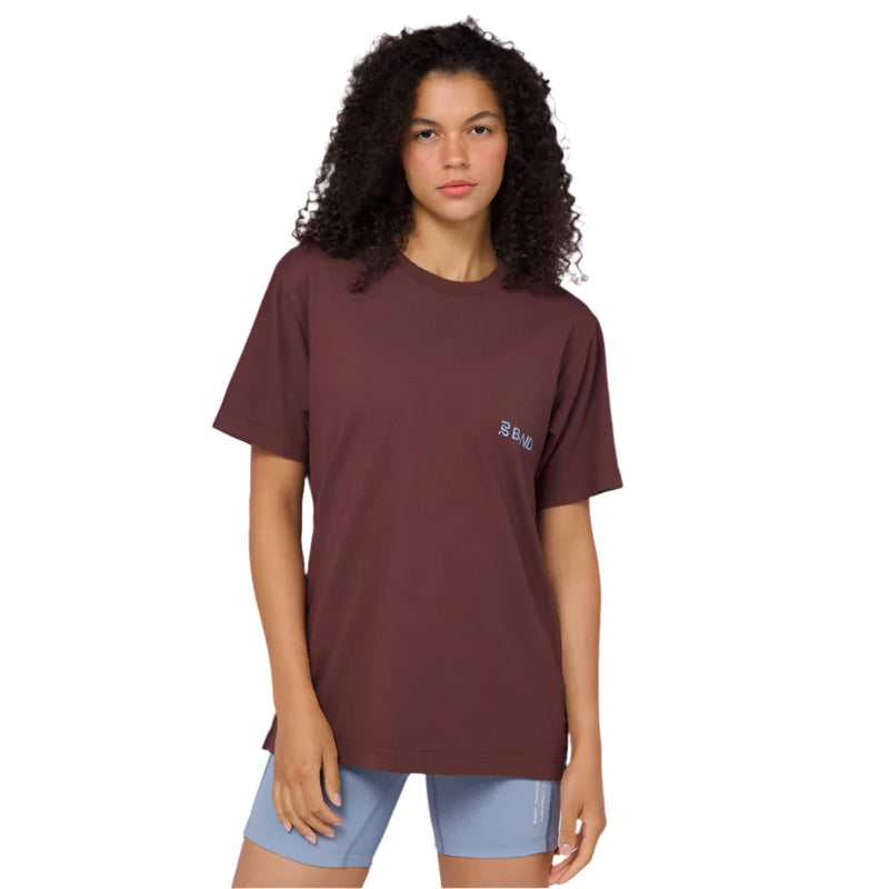 The_Community_Tee_Unisex_Chocolate_Smokey_Blue_Front